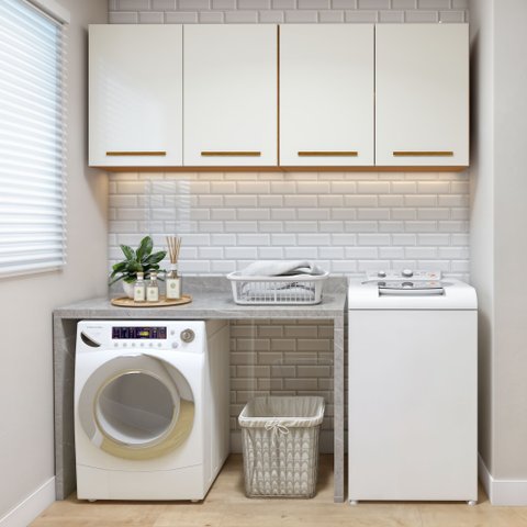 Lavanderia Modulada 2 Armários Aéreo Guarapari