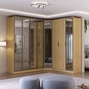 Ver imagem 1 de Guarda Roupa Modulado 8 Portas com Reflecta e Led 100% Mdf Cor:olmo
