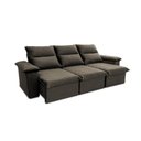 Ver imagem 1 de Sofá Retrátil Reclinável Paris 2,30m Suede Velut Marrom Claro Molas Ensacadas - King House