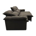 Ver imagem 3 de Sofá Retrátil Reclinável Paris 2,30m Suede Velut Marrom Claro Molas Ensacadas - King House