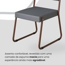 Ver imagem 6 de Conjunto Sala de Jantar Mesa 160x90cm Base Império Tampo MDF Laca com Vidro Napoli Marrom/Grafite