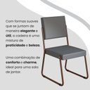 Ver imagem 7 de Conjunto Sala de Jantar Mesa 160x90cm Base Império Tampo MDF Laca com Vidro Napoli Marrom/Grafite