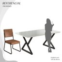 Ver imagem 5 de Conjunto Sala de Jantar Mesa 160x90cm Base Império Tampo MDF Laca com Vidro Napoli Preto/Marrom