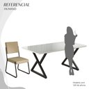 Ver imagem 5 de Conjunto Sala de Jantar Mesa 160x90cm Base Império Tampo MDF Laca com Vidro Napoli Preto/Creme