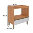 Ver imagem 3 de Balcão Armário Cooktop 4 Bocas 1 Gaveta Macadâmia