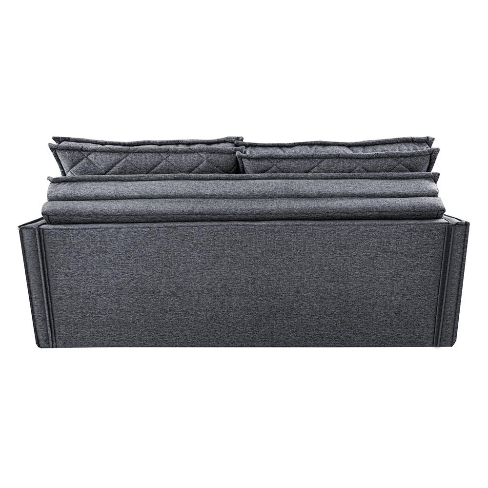 Sofá Sem Caixa Retrátil e Reclinável 1,65m Cama inBox Loft Linho Cinza Escuro - 6