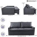 Ver imagem 2 de Sofá Sem Caixa Retrátil e Reclinável 1,65m Cama inBox Loft Linho Cinza Escuro