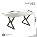 Ver imagem 3 de Conjunto Sala de Jantar Mesa 160x90cm Base Império Tampo MDF Laca com Vidro Napoli Preto/Grafite