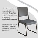 Ver imagem 7 de Conjunto Sala de Jantar Mesa 160x90cm Base Império Tampo MDF Laca com Vidro Napoli Preto/Grafite