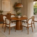 Ver imagem 1 de Mesa de Jantar Redonda Austrália Madeira Pinhão 1.40m