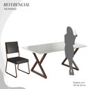 Ver imagem 5 de Conjunto Sala de Jantar Mesa 160x90cm Base Império Tampo MDF Laca com Vidro Napoli Marrom/Preto