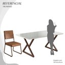 Ver imagem 5 de Conjunto Sala de Jantar Mesa 160x90cm Base Império Tampo MDF Laca com Vidro Napoli Marrom