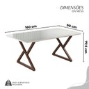 Ver imagem 3 de Conjunto Sala de Jantar Mesa 160x90cm Base Império Tampo Mdf Laca com Vidro Napoli