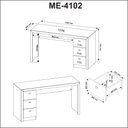 Ver imagem 4 de Mesa Escrivaninha para Escritório Home Office 136cm com 3 Gavetas Me4102 Cor:amêndoa