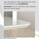 Ver mais imagens de Conjunto Sala de Jantar Mesa 160x90cm Base Império Tampo MDF Laca com Vidro Napoli Marrom/Creme