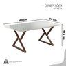 Conjunto Sala de Jantar Mesa 160x90cm Base Império Tampo Mdf Laca com Vidro Napoli - 3