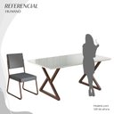 Ver imagem 5 de Conjunto Sala de Jantar Mesa 160x90cm Base Império Tampo Mdf Laca com Vidro Napoli