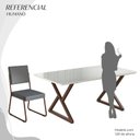 Ver imagem 5 de Conjunto Sala de Jantar Mesa 160x90cm Base Império Tampo MDF Laca com Vidro Napoli Marrom/Grafite