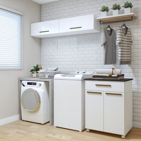 Lavanderia Modulada 2 Armários Aéreo e Balcão Magé