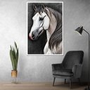 Ver imagem 2 de Quadro Decorativo Cavalo Sala Quarto Moldura Cx Alta 100x66 Titulos Moldura Branca
