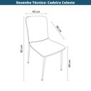 Ver imagem 6 de Kit 4 Cadeiras Celeste Rivatti 43 Cm (largura) em Bouclé Off White e Base em Aço Preto Pintada À