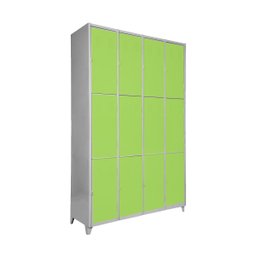 Armário Roupeiro Locker de Aço 12 Portas Vestiário Verde com Chave - 1