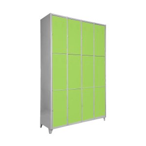 Armário Roupeiro Locker de Aço 12 Portas Vestiário Verde com Chave