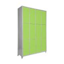 Ver imagem 1 de Armário Roupeiro Locker de Aço 12 Portas Vestiário Verde com Chave