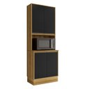 Ver imagem 1 de Torre Quente Cozinha MDP e PVC Barcelona Sallêto Móveis 200,5x70x43,5 Cinza