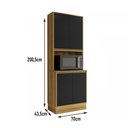 Ver imagem 2 de Torre Quente Cozinha MDP e PVC Barcelona Sallêto Móveis 200,5x70x43,5 Cinza