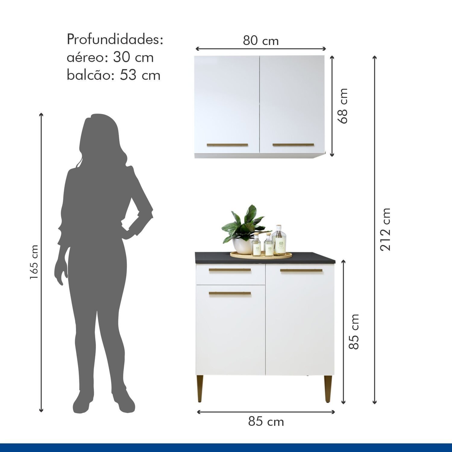 Lavanderia Modulada 1 Armário Aéreo e Balcão Itajaí - 7