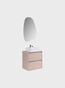 Ver imagem 5 de Gabinete para Banheiro com Cuba e Espelheira Organica 60cm Mdf Rosa Dubai - On Móveis