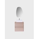 Ver imagem 4 de Gabinete para Banheiro com Cuba e Espelheira Organica 60cm Mdf Rosa Dubai - On Móveis