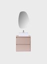 Ver imagem 4 de Gabinete para Banheiro com Cuba e Espelheira Organica 60cm Mdf Rosa Dubai - On Móveis