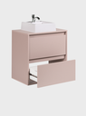 Ver mais imagens de Gabinete para Banheiro com Cuba e Espelheira Organica 60cm Mdf Rosa Dubai - On Móveis
