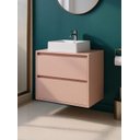 Ver imagem 2 de Gabinete para Banheiro com Cuba e Espelheira Organica 60cm Mdf Rosa Dubai - On Móveis