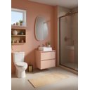 Ver imagem 1 de Gabinete para Banheiro com Cuba e Espelheira Organica 60cm Mdf Rosa Dubai - On Móveis