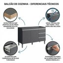 Ver imagem 3 de Balcão Gabinete Cozinha Andréia 120cm 2 Portas sem Tampo Mdp Cinza - Desk Design