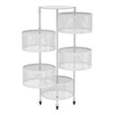 Ver imagem 1 de Carrinho Organizador de Cozinha 5 Níveis Dobrável com Rodas:branco