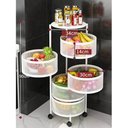 Ver imagem 2 de Carrinho Organizador de Cozinha 5 Níveis Dobrável com Rodas:branco