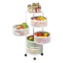Ver imagem 3 de Carrinho Organizador de Cozinha 5 Níveis Dobrável com Rodas:branco