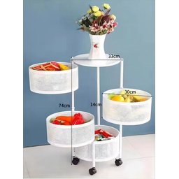 Carrinho Organizador de Cozinha 5 Níveis Dobrável com Rodas:branco - 7