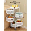 Ver imagem 5 de Carrinho Organizador de Cozinha 5 Níveis Dobrável com Rodas:branco