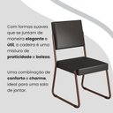 Ver imagem 7 de Conjunto Sala de Jantar Mesa 120x90cm Base Lunna Tampo MDF Laca com Vidro Napoli Marrom/Preto