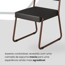Ver imagem 6 de Conjunto Sala de Jantar Mesa 120x90cm Base Lunna Tampo MDF Laca com Vidro Napoli Marrom/Preto