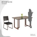 Ver imagem 5 de Conjunto Sala de Jantar Mesa 120x90cm Base Lunna Tampo MDF Laca com Vidro Napoli Marrom/Preto