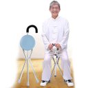 Ver imagem 5 de Bengala Banco Banqueta Cadeira Assento Dobravel Apoio Ortopedico Alça 2 Em 1 Tripe Idoso Descanso Fi