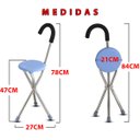 Ver imagem 2 de Bengala Banco Banqueta Cadeira Assento Dobravel Apoio Ortopedico Alça 2 Em 1 Tripe Idoso Descanso Fi