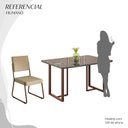 Ver imagem 5 de Conjunto Sala de Jantar Mesa 120x90cm Base Lunna Tampo MDF Laca com Vidro Napoli Marrom/Creme
