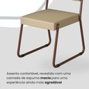 Ver imagem 6 de Conjunto Sala de Jantar Mesa 120x90cm Base Lunna Tampo MDF Laca com Vidro Napoli Marrom/Creme